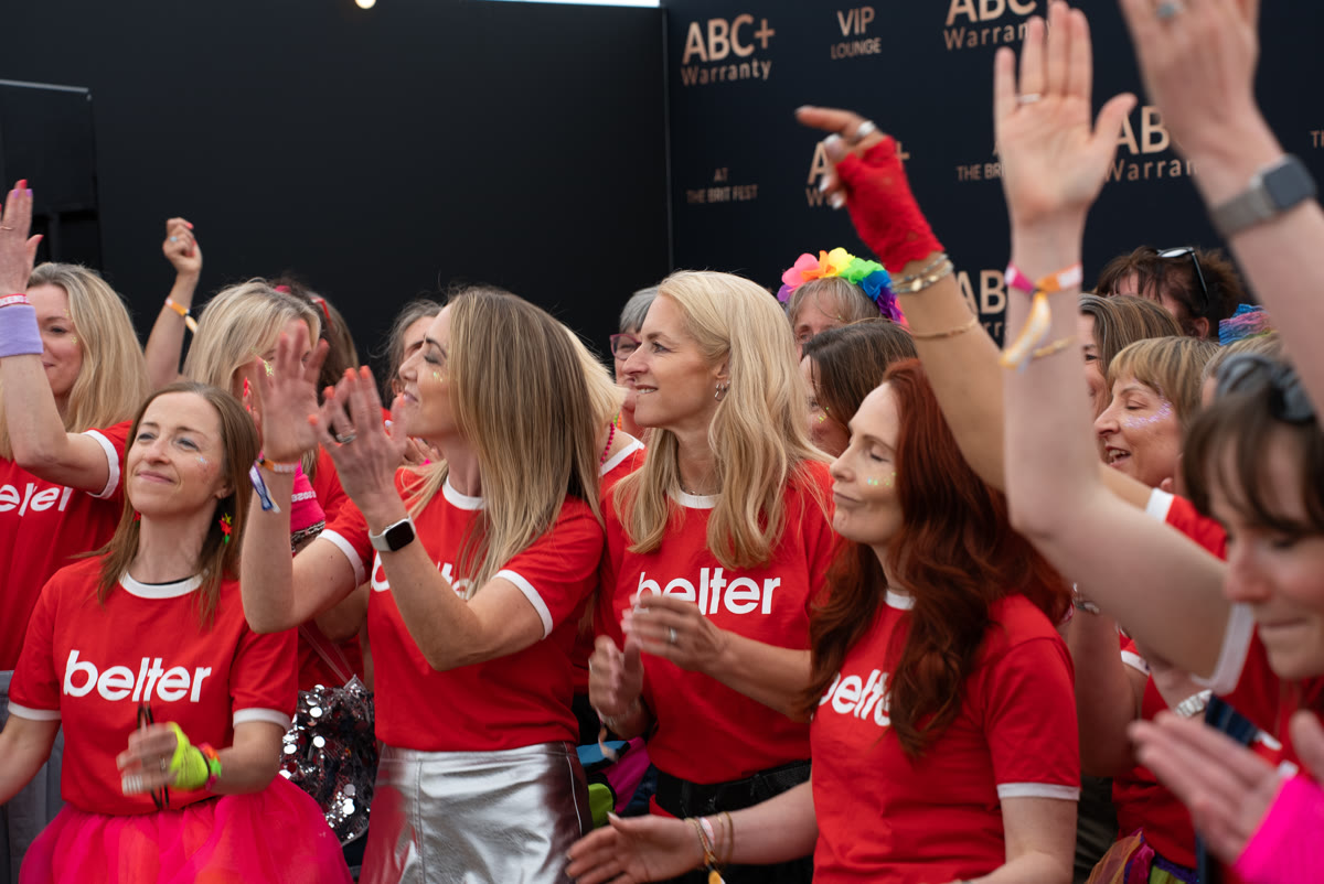 Absolute Belters choir in the ABC+ VIP tent