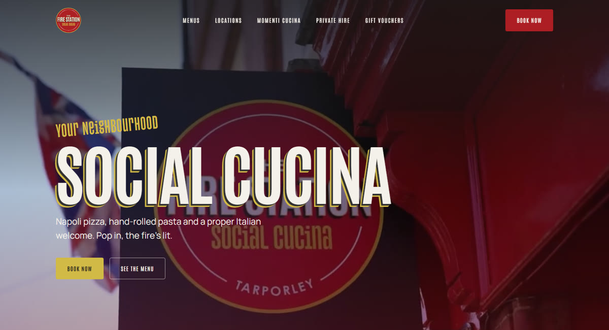 Restaurant group launch platform, desktop view